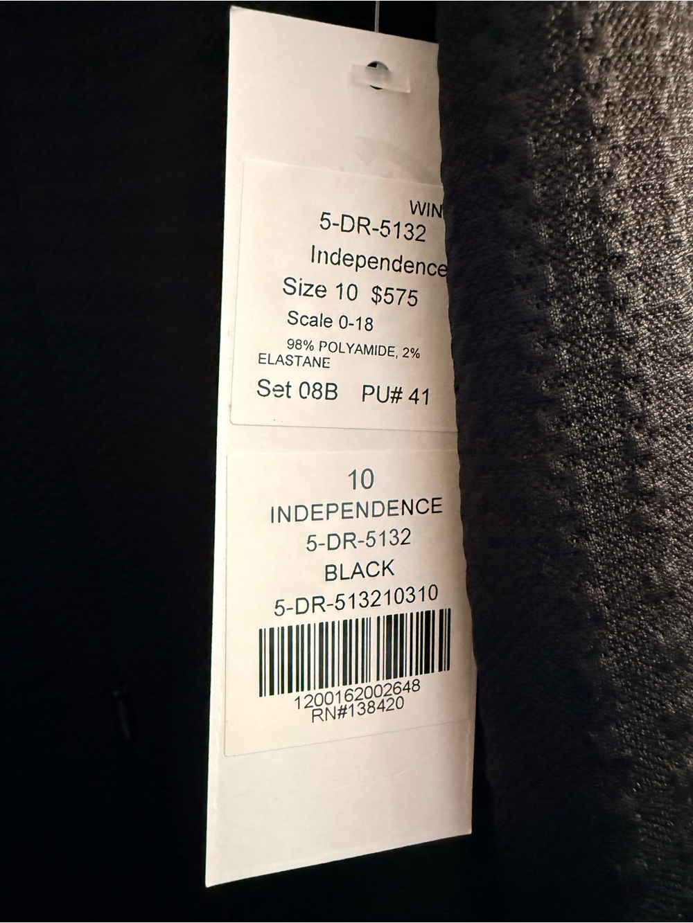 Per Se Black Textured Long Sleeve Shirt Dress with zipper side pockets - Picture 2 of 3